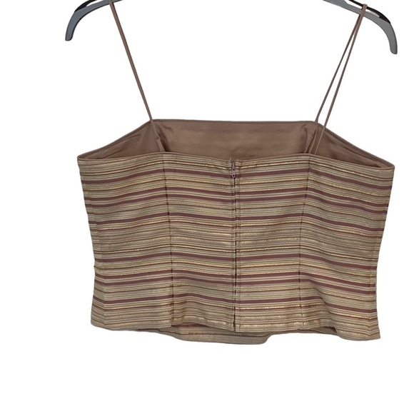 JS Collections gold mauve stripe tank top. Size 12 - Picture 2 of 8